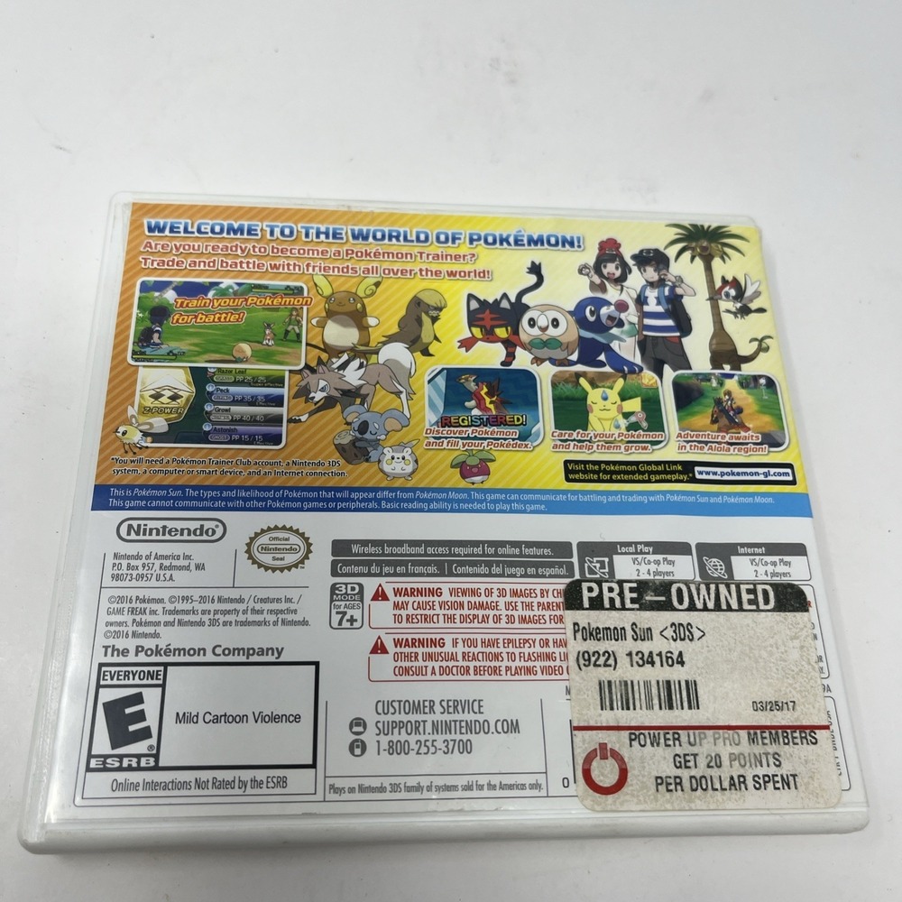 Pokemon Sun (Nintendo 3DS, 2016) - W/ Case - Picture 5 of 5